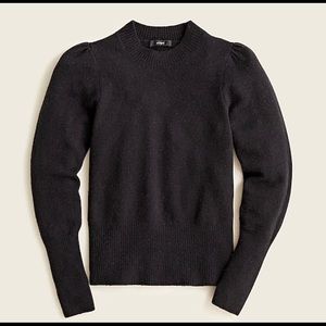 J. Crew Puff-sleeve Crewneck Sweater Black M